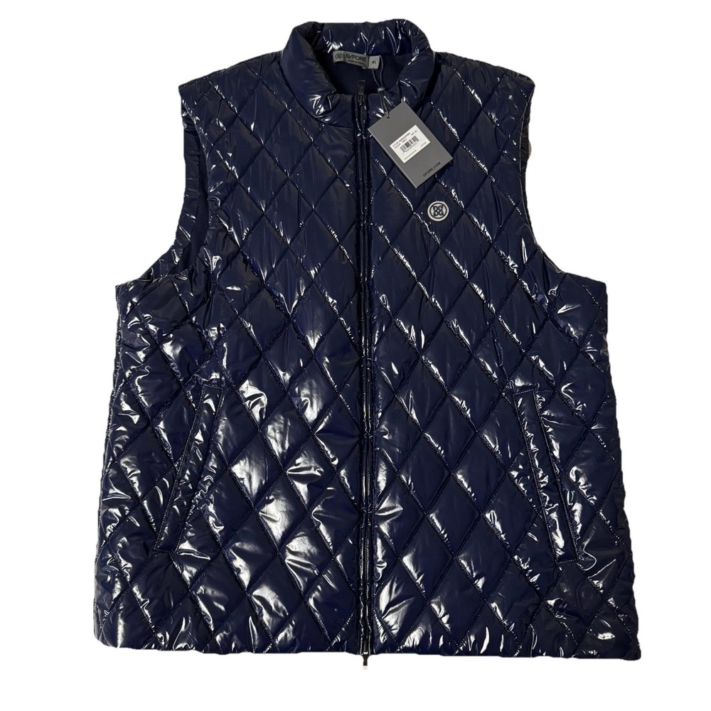 G/FORE Quilted Puffer Golf Vest Mens XL Twilight Blue Nylon Wool NWT
